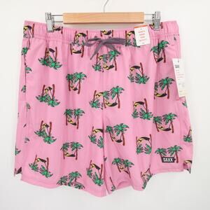 SAXX Oh Buoy 2N1 Palm Tree Banana Hammock Swim Trunks Size XL NWT